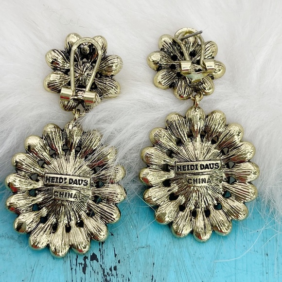 Heidi Daus Dazzling Delight Pink and Brown Floral Earrings - Picture 7 of 9